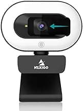 NexiGo StreamCam N930E with Software, 1080P Webcam with Ring Light and Privacy Cover, Auto-Focus, Plug and Play, Web Camera for Online Learning, Zoom Meeting Skype Teams, PC Mac Laptop Desktop