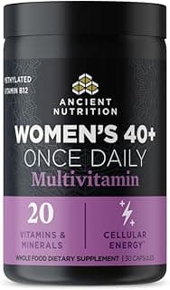 Ancient Nutrition Multivitamin for Women, Multi Women's 40+ Once Daily, Magnesium, Methylated Vitamin B, C, K2, Folate and Iron Supplement, 30ct