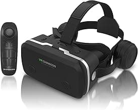 Virtual Reality Headset for iPhone & Android Phones, VR Headset with Remote Controller, HD 3D VR Glasses for TV, Movies & Video Games, VR Headset for Kids, Adults, Compatible 4.7-7 inch