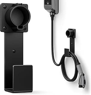 EV Charger Holder-J1772 Connector, Nozzle Holster Dock and J-Hook Combination, EV Cable Holder Wall-Mount Electric Vehicle Charger.