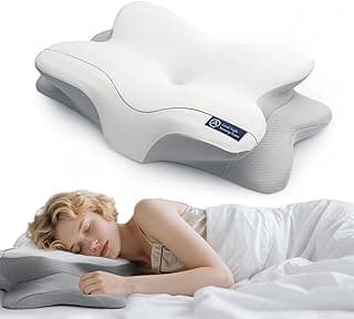 Cervical Neck Pillow for Side & Back Sleepers, Ergonomic Memory Foam Pillow for Sleep Apnea, Neck Pain Relief, Neck Support Pillow with Breathable Pillowcase