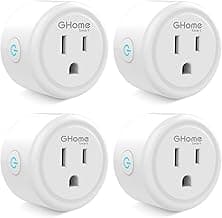 GHome Smart Plug Mini, WiFi Smart Outlet Plug Works with Alexa and Google Home, Timer Outlet with APP Control, 2.4GHz Network Only, No Hub Required, ETL FCC Listed (4 Pack), White