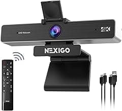 Zoom Certified, NexiGo N950P (Gen 2) 4K Zoomable Webcam, RF Remote, Sony_Starvis Sensor, 5X Digital Zoom, Pro Web Camera with Dual Stereo Mics
