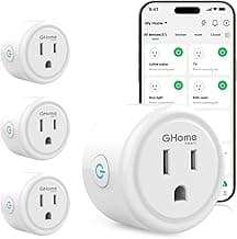 GHome Smart Plug, WiFi Smart Plugs Work with Alexa and Google Home, Smart Outlet Timer with APP Remote Control, 2.4GHz Wi-Fi Only, No Hub Required, ETL FCC Listed