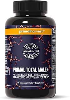 Primal Harvest Total Male+ Multivitamin for Men Vitamins, Minerals and Herbal Support for Energy, Vitality, Immune Health and Performance (1 Pack (90 Count))