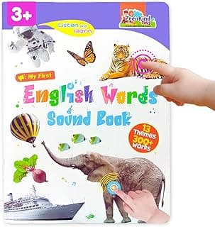 ZeenKind English Words Sound Book for Kids Toddlers 2,3,4,5,6 Years Old, 300+ Words Talking Interactive Audio Books for Early Learning English, and Educational Electronic Toy