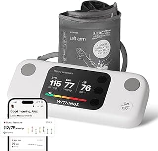 Withings BPM Vision – Smart Arm Blood Pressure Monitor | FDA-Cleared | Easy-to-use, Accurate Systolic & Diastolic Measurements, Wide Range Cuff | Wi-Fi & Bluetooth | iOS & Android | FSA/HSA