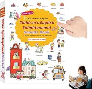 500-Word Audio Learning Book, English Words Sound Book for Kids,Tap to Learn 18 Daily Topics Vocabulary,500+ Words Talking Interactive Audio Books for Early Learning English