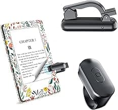[Thick Case Friendly] Page Turner Ring Remote for Kindle Paperwhite Fire HD Tablet, Works with Thick Case, Ereader Clicker Accessories Compatible with Colorsoft Scrible iPad, Reading in Bed Gifts