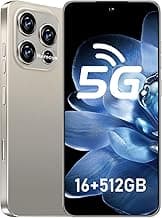 16PM 5G Phone,Smartphone Unlocked Cell Phone 16GB+512GB/6.99“ HD Screen Display/68MP+108MP Camera/7000 mAh, Dual SIM Card/Face Unlock/Fingerprint Button Unlock (Gray)
