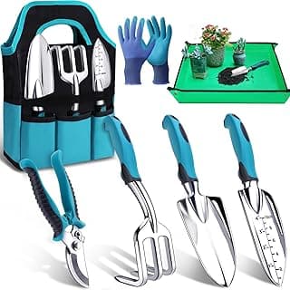 Kynup Garden Tools, Gardening Tools Set with Garden Hand Shovel, Garden Trowel, Rust Resistant Gardening Essentials, Supplies, Garden Stuff, Gardening Gifts Kits for Women