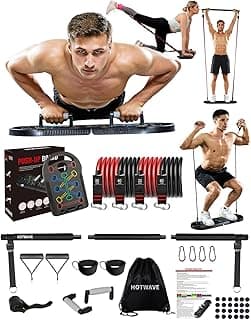 HOTWAVE Push Up Board Fitness, Portable Foldable 20 in 1 Push Up Bar at Home Gym, Pushup Handles for Floor. Professional Strength Training Equipment For Man and Women
