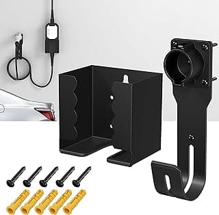 Joinfworld EV Charger Holder Wall Mount Kit EV Charger Holster Dock for SAE J1772 Connector J-Hook EV Charger Cable Holder & EV Charging Box Holder for Electric Vehicles