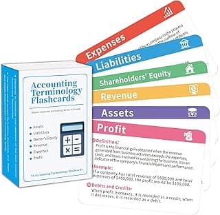 Accounting Terminology Flash Cards for Financial Account ing Students and Practitioners, 94 Accounting Terms Financial Concepts for Exam Test Review, Definition Examples Credits Debits Relationship