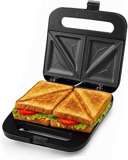 OVENTE Electric Sandwich Maker, 750W Non-Stick Plates, Black GPS401B | Perfect for Grilled Cheese, Tuna Melts, Omelets, French Toast, Breakfast Favorites, Light Meals, and Snacks
