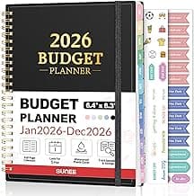 2026 Budget Planner - Monthly Budget Book from JAN 2026 - DEC 2026 with Expense Tracker Notebook, A5 Size (6.4" x 8.3") Bill Organizer & Finance Planner Account Book to Manage Your Finances, Black