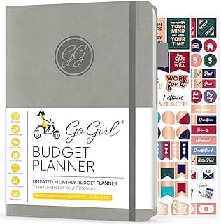 GoGirl Budget Planner – Monthly Financial Planner Organizer Budget Book. Expense Tracker Notebook Journal to Control Money, A5 (Gray)