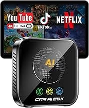 Magic AI Box Wireless CarPlay Adapter, Fast Car Video Box Plug & Play, Easy Setup, Supports Netflix/YouTube/TF Card Streaming Equalizers and More for OEM Wired CarPlay/Android Auto Cars (Glossy Black)