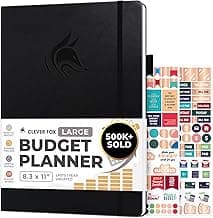 Clever Fox Budget Planner Large – Expense Tracker Notebook. Monthly Budgeting & Bill Organizer, Finance Logbook & Accounts Book, A4 (Black)