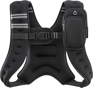 ZELUS Weighted Vest, 6lb/8lb/12lb/16lb/20lb/25lb/30lb Weight Vest with Reflective Stripe for Workout, Strength Training, Running, Fitness, Muscle Building, Weight Loss, Weightlifting