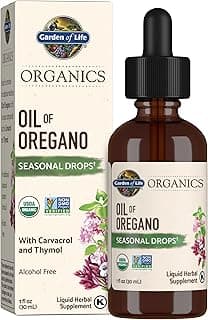 Garden of Life Organics Oil of Oregano Seasonal Drops 1fl oz (30 mL) Liquid, Concentrated Plant Based Immune Support - Alcohol-Free, Organic, Non-GMO, Vegan & Gluten Free Herbal Supplements