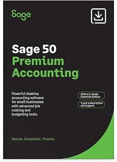 SAGE 50 Premium Accounting 2026 U.S. Retail Essential Edition | PC Online Code | 1-user, 1-year subscription with bookkeeping, invoicing, job costing, and financial management tools.
