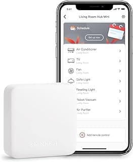 SwitchBot Hub Mini Smart Remote - IR Blaster, Link SwitchBot to Wi-Fi (Support 2.4GHz), Control TV, Air Conditioner, Compatible with Alexa, Google Home, IFTTT (White)