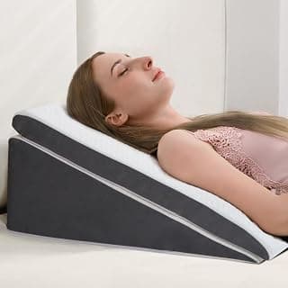 Vekkia Wedge Pillow for Sleep Apnea&Back Pain,Memory Foam Pillow Wedge,2PCS | 10'' Adjustable Triangle Pillow for Acid Reflux, GERD, Snoring, Surgery Recovery, Leg Elevation, 2 Heights & Softness Options