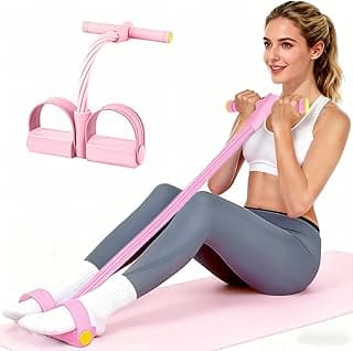 Pedal Resistance Bands with Handles, Upgrade 6-Tubes Manual Tension Training Pedal, Natural Rubber Foot Pedal Resistance Bands, Multifunction Fitness Bands for Abdomen, Waist, Arm, Leg