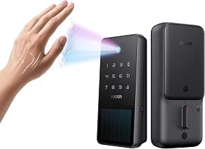 Lockin Venoris Solar Palm Smart Lock - Palm Vein Keyless Entry Door Lock - Solar Powered Deadbolt - 5 Unlock Methods - Built-in WiFi - Works with Apple Home, Alexa & Google Home - No Subscription | Palm Vein Keyless Entry, Solar Powered Deadbolt, 5 Unlock Methods, Built-in WiFi, Works with Apple Home, Alexa & Google Home