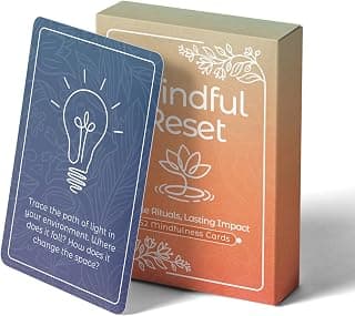 52 Mindfulness Cards for Stress Relief & Everyday Calm, 60-Second Self Care Prompt Deck for Gratitude, Grounding & Meditation, Wellness Gifts for Women and Men