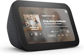 Amazon Echo Show 5 (newest model), Smart display, Designed for Alexa+, 2x the bass and clearer sound, Charcoal
