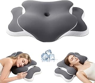 Ergo Pillow for Sleep Apnea, Neck Pain, and Snoring Relief | Cervical Neck Pillow for Neck Pain Relief & Side Sleeper | Orthopedic Memory Foam with Ergonomic Neck Support, Gray, Standard