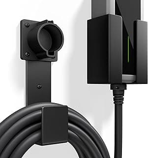 EV Charger Holder Wall Mount – J1772 Cable Organizer & Nozzle Holster with Storage Box for Electric Vehicle Charging