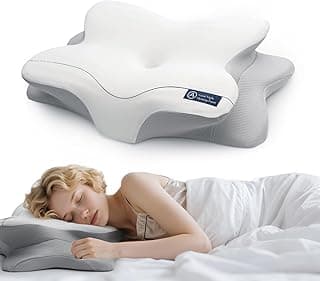 Cervical Neck Pillow for Side & Back Sleepers, Ergonomic Contour Memory Foam Bed Pillow for Sleep Apnea & Neck Shoulder Pain Relief, Neck Support Pillow with Breathable Cooling Pillowcase