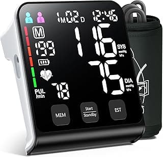 FDA-Cleared Blood Pressure Monitor, FSA&HSA Eligible Home & Travel BP Machine, Adjustable Wide-Range Cuff for Seniors & Pregnancy, Stores Previous Readings, Accurate Daily Health Tracking
