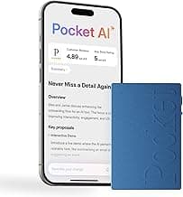 Pocket AI Voice Recorder, Auto Transcription, AI Note Taker, Sierra Blue | Recording Device, Action Items, Mind Maps, Ask Pocket, 4-Day Battery, MagSafe, iOS & Android