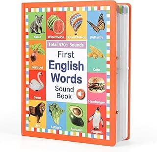 Learning Sound Books, First English Words Sound Book, 21 Themes 470+ Words Interactive Electric Learning Books for Toddlers 2-6 Year Olds, Audio Books for Kids, Gifts for Boys and Girls