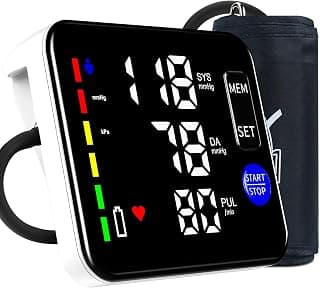 GUAEVER Blood Pressure Monitor Rechargeable Upper Arm Blood Pressure Monitors for Home Use Large Screen Bp Machine with 8.7"-16.5" Bp Cuff, 2x120 Memory, Voice Broadcast Bp Monitor (Black)