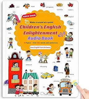 500-Word Toddler Audio Learning Book, Interactive English Sound Book for Kids Ages 2-8 with Touch, Smart Educational Early Talking Books for Preschool, Kindergarten