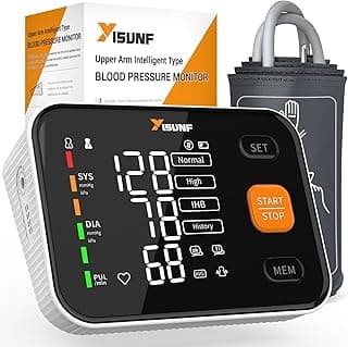 Arm Blood Pressure Monitor, Automatic Digital Blood Pressure Machine for Home Use with Dual User Memory, Adjustable BP Cuff, Unlimited Free Measurement