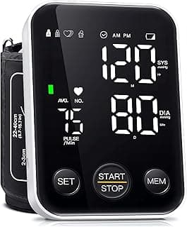 Oklar FDA Cleared Blood Pressure Monitor Upper Arm BP Machine for Home Use | Clinical Accuracy, 2x120 Memory, Large LED Display & 8.7"-15.7" Adjustable Cuff, Dual Power for Home & Travel, Black